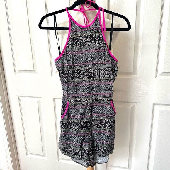Mink Pink black and pink halter short romper - Picture 2 of 13